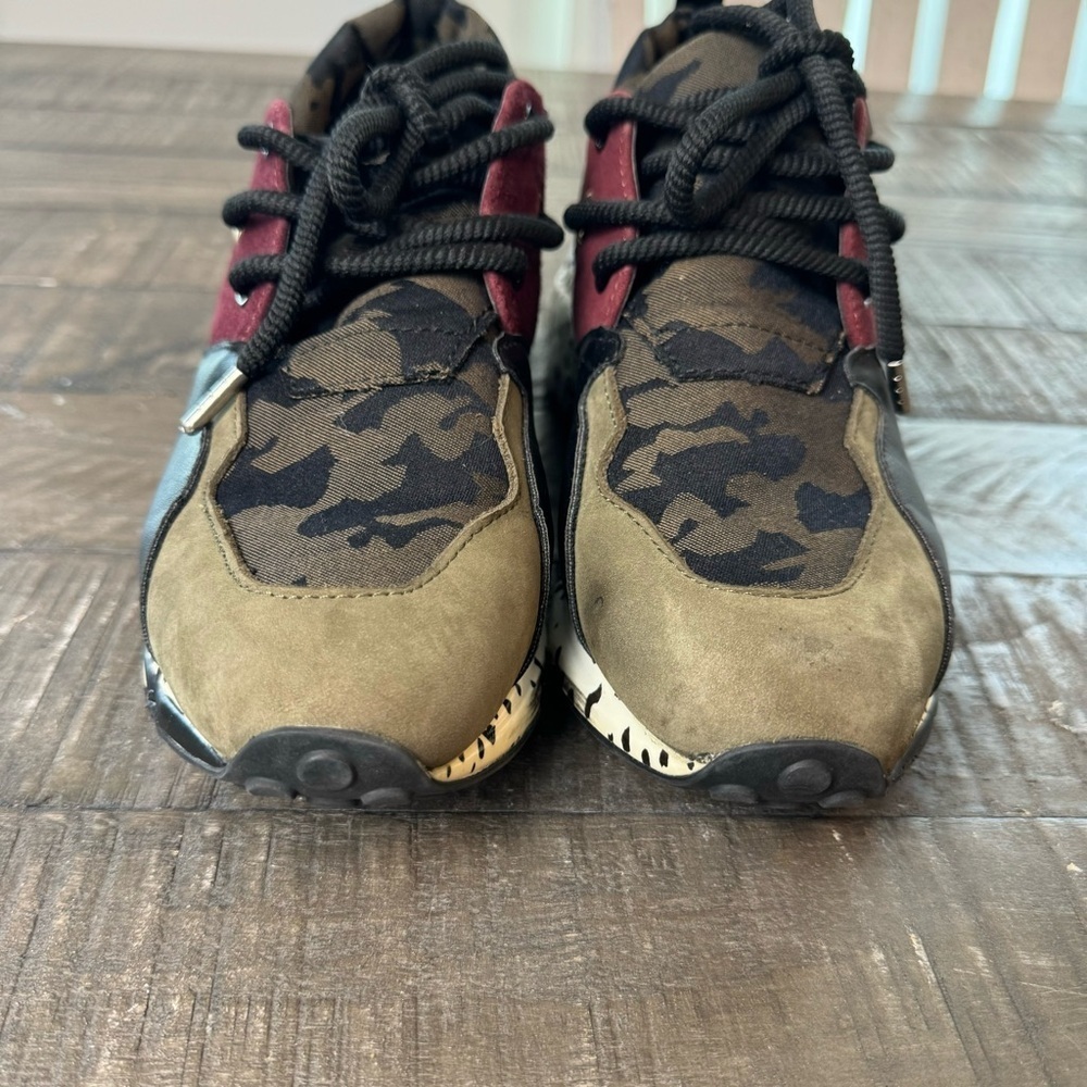 Steve Madden Cliff Camo Sneakers Olive Black Burgundy Size 7.5 - Picture 2 of 8